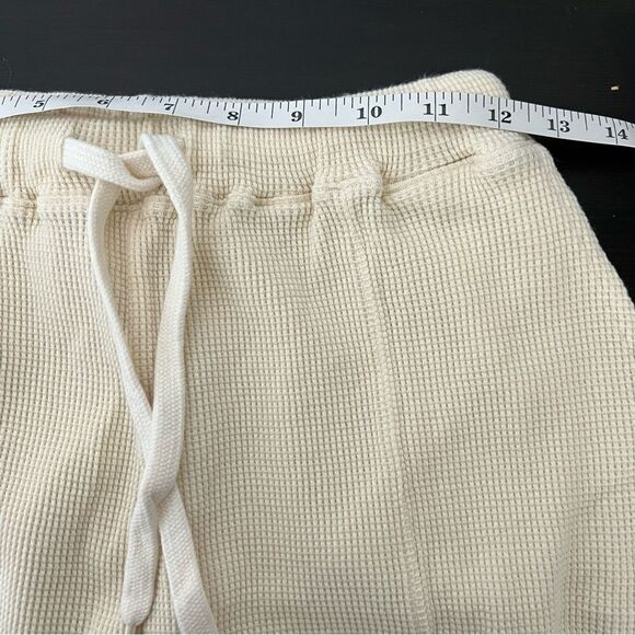 Frankie Shop Jogger Pants Small Bone Waffle Knit Elastic Waist Pockets Relaxed - Picture 13 of 15